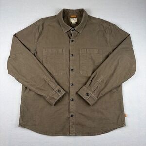 LL Bean Moleskin Mens XL Reg Slightly Fitted Brown Camp Hike Button Shirt 523730